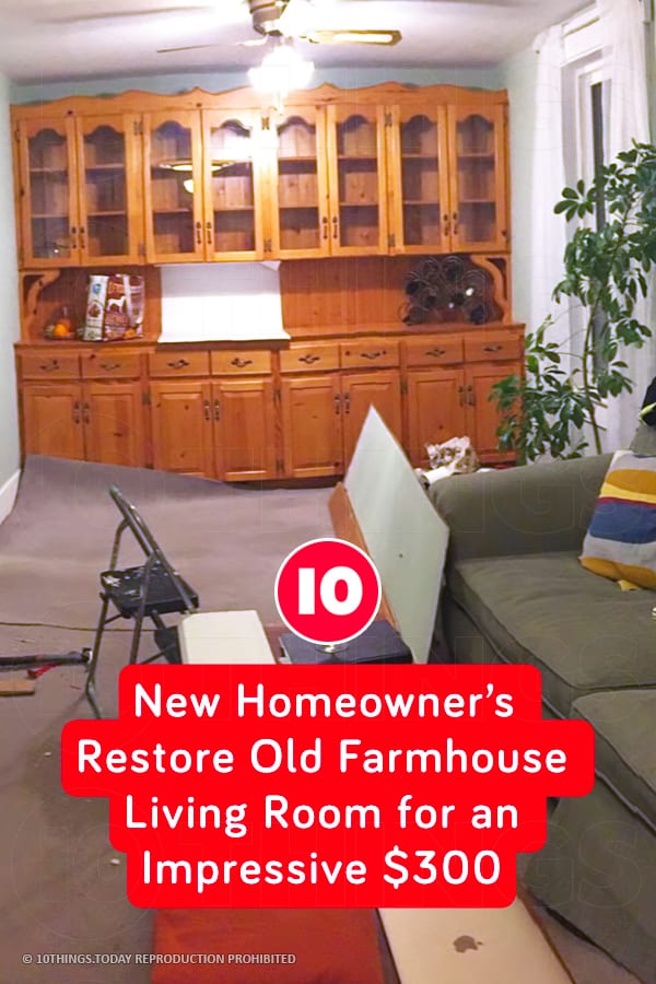 New Homeowner’s Restore Old Farmhouse Living Room for an Impressive $300