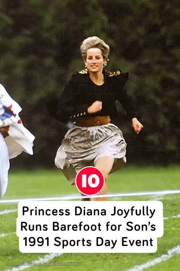 Princess Diana Joyfully Runs Barefoot for Son’s 1991 Sports Day Event