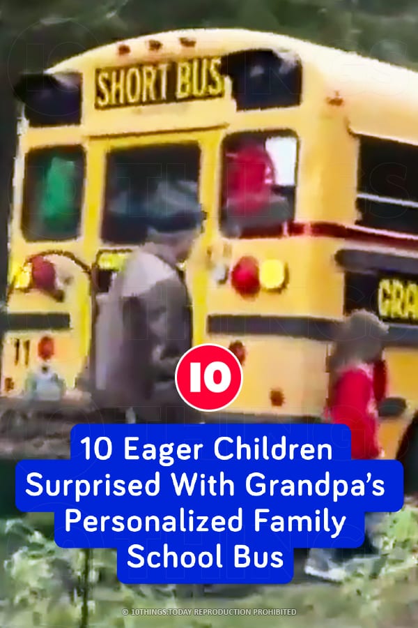 10 Eager Children Surprised With Grandpa’s Personalized Family School Bus