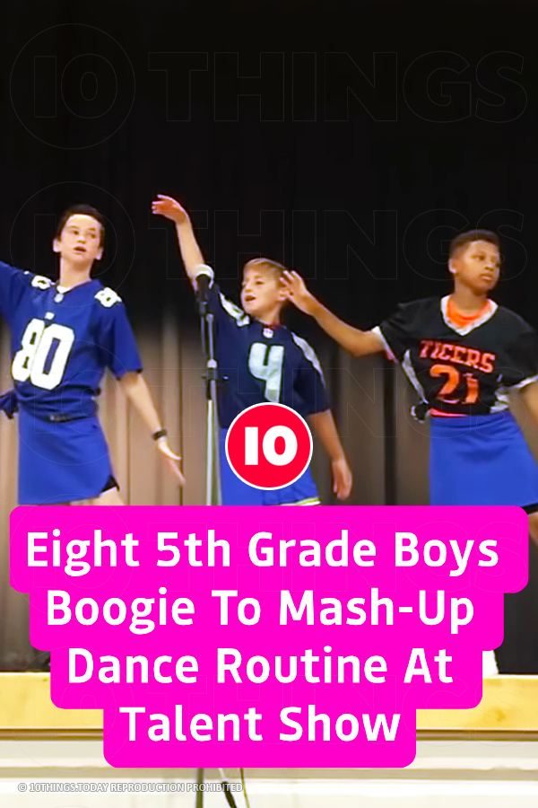 Eight 5th Grade Boys Boogie To Mash-Up Dance Routine At Talent Show
