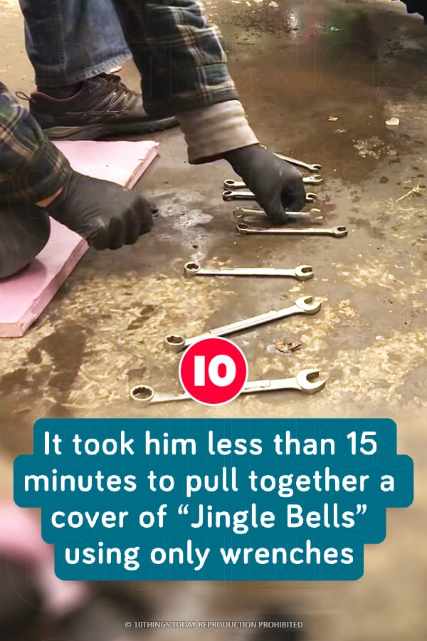 It took him less than 15 minutes to pull together a cover of “Jingle Bells” using only wrenches