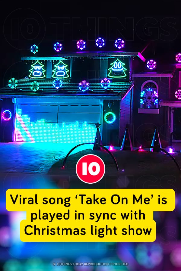 Viral song ‘Take On Me’ is played in sync with Christmas light show