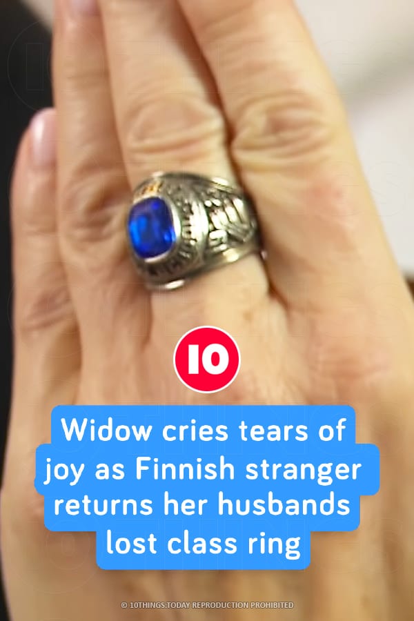 Widow cries tears of joy as Finnish stranger returns her husbands lost class ring
