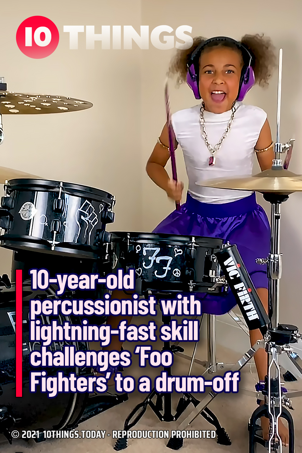 10-year-old percussionist with lightning-fast skill challenges ‘Foo Fighters’ to a drum-off