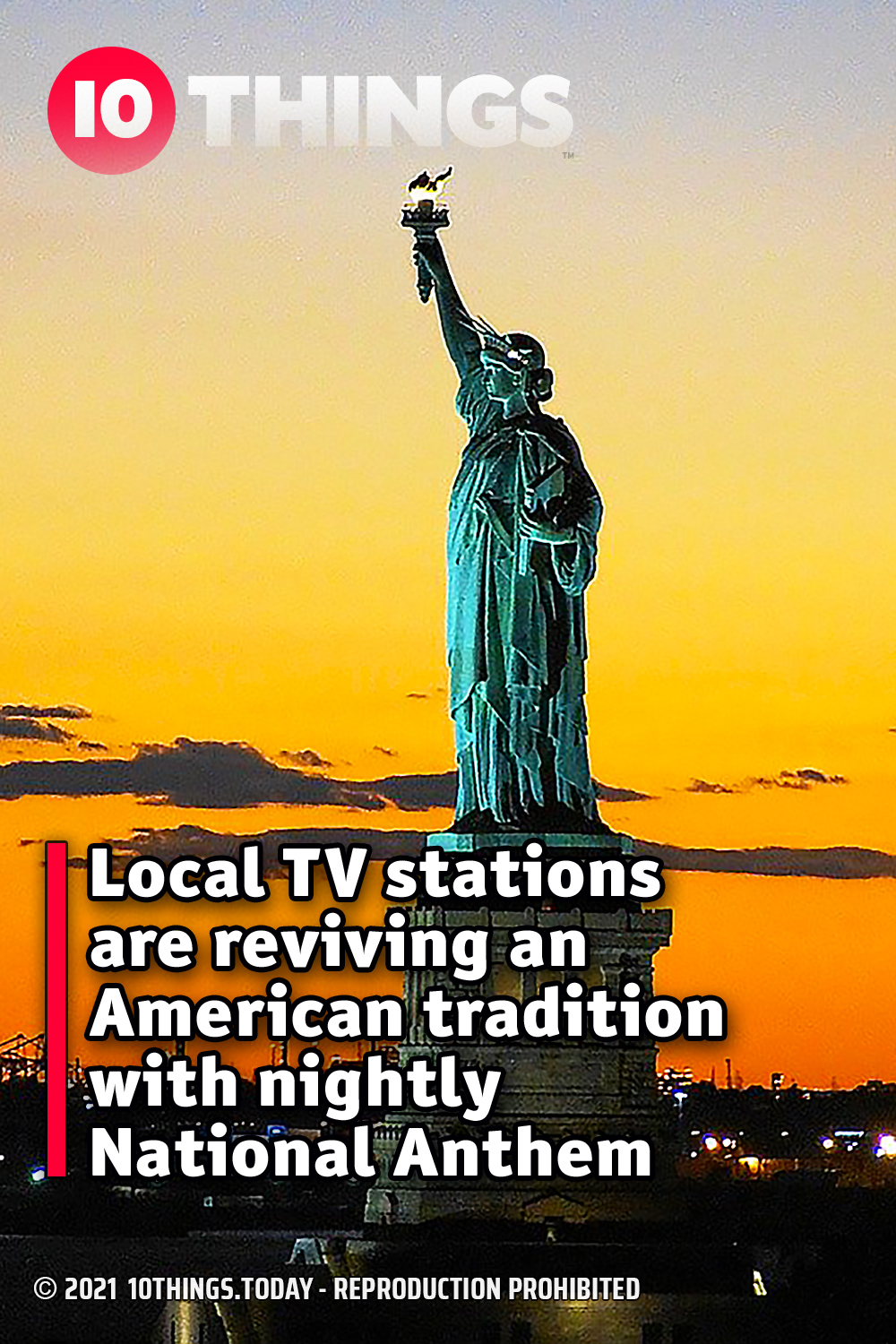 Local TV stations are reviving an American tradition with nightly National Anthem